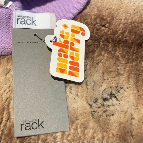 Nordstrom Rack Cashmere Pom Beanie Purple - Picture 5 of 5